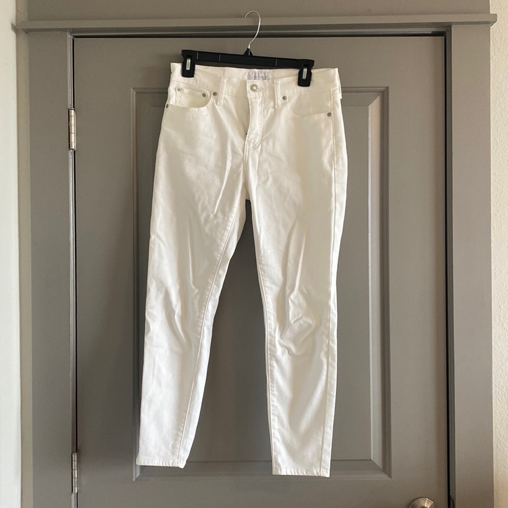 Lucky brand mid rise white skinny jeans